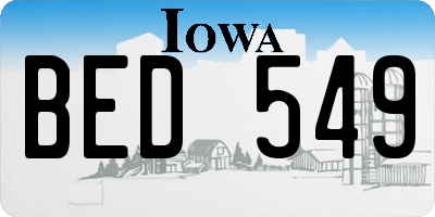 IA license plate BED549