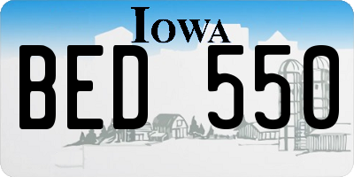 IA license plate BED550
