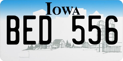 IA license plate BED556