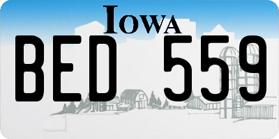 IA license plate BED559