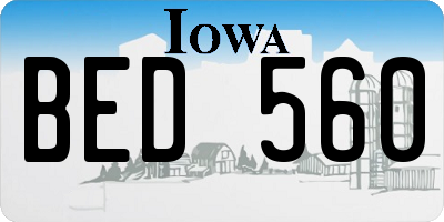 IA license plate BED560