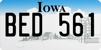 IA license plate BED561