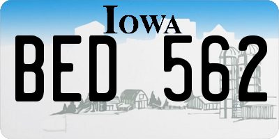 IA license plate BED562
