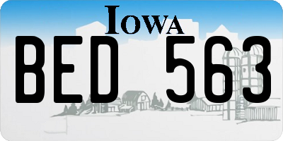 IA license plate BED563