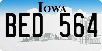 IA license plate BED564