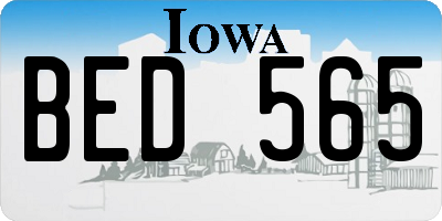 IA license plate BED565