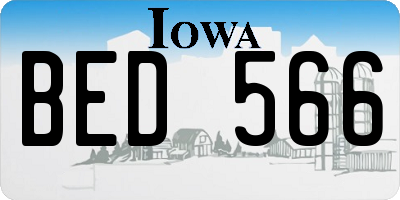 IA license plate BED566