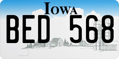 IA license plate BED568