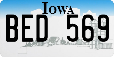 IA license plate BED569