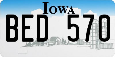 IA license plate BED570