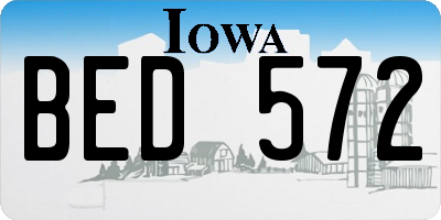 IA license plate BED572