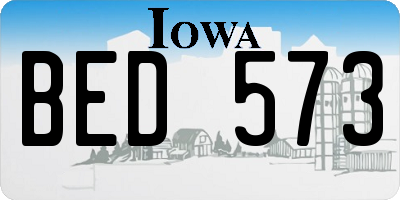 IA license plate BED573