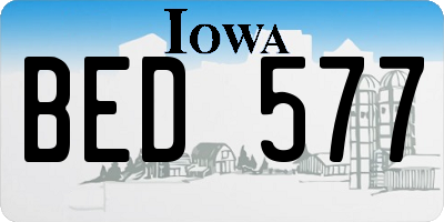IA license plate BED577