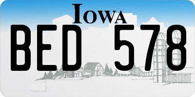IA license plate BED578