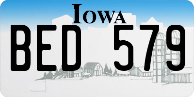 IA license plate BED579