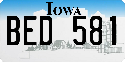 IA license plate BED581