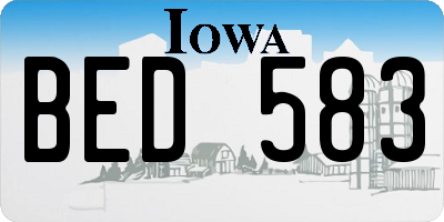 IA license plate BED583