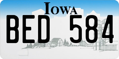 IA license plate BED584