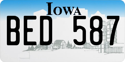 IA license plate BED587
