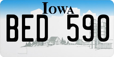 IA license plate BED590