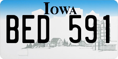 IA license plate BED591