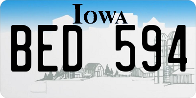 IA license plate BED594