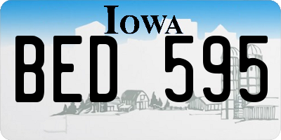 IA license plate BED595