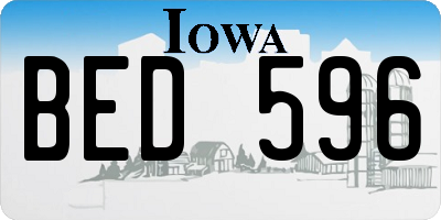 IA license plate BED596
