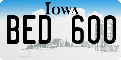 IA license plate BED600
