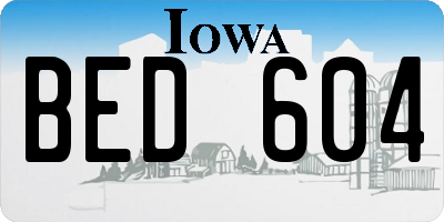 IA license plate BED604