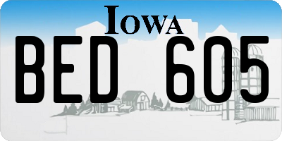 IA license plate BED605