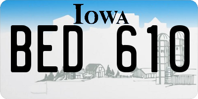 IA license plate BED610