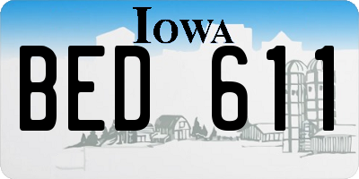 IA license plate BED611