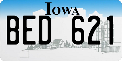 IA license plate BED621