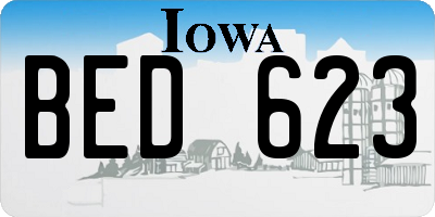 IA license plate BED623