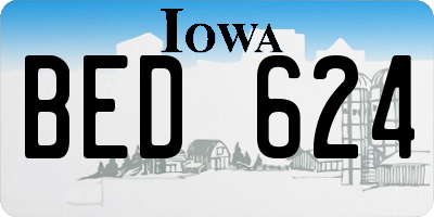 IA license plate BED624