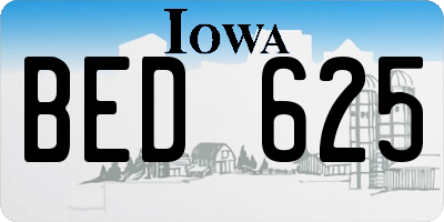 IA license plate BED625