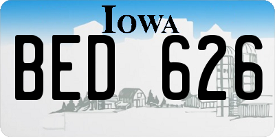 IA license plate BED626