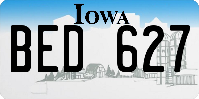 IA license plate BED627
