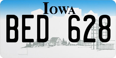 IA license plate BED628