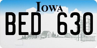 IA license plate BED630