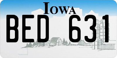 IA license plate BED631