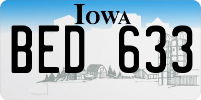 IA license plate BED633