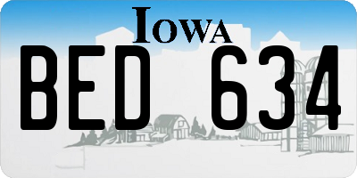 IA license plate BED634