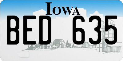 IA license plate BED635