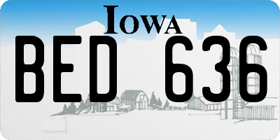 IA license plate BED636