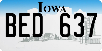 IA license plate BED637