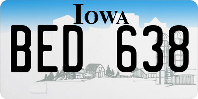 IA license plate BED638