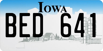 IA license plate BED641