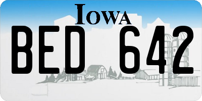 IA license plate BED642